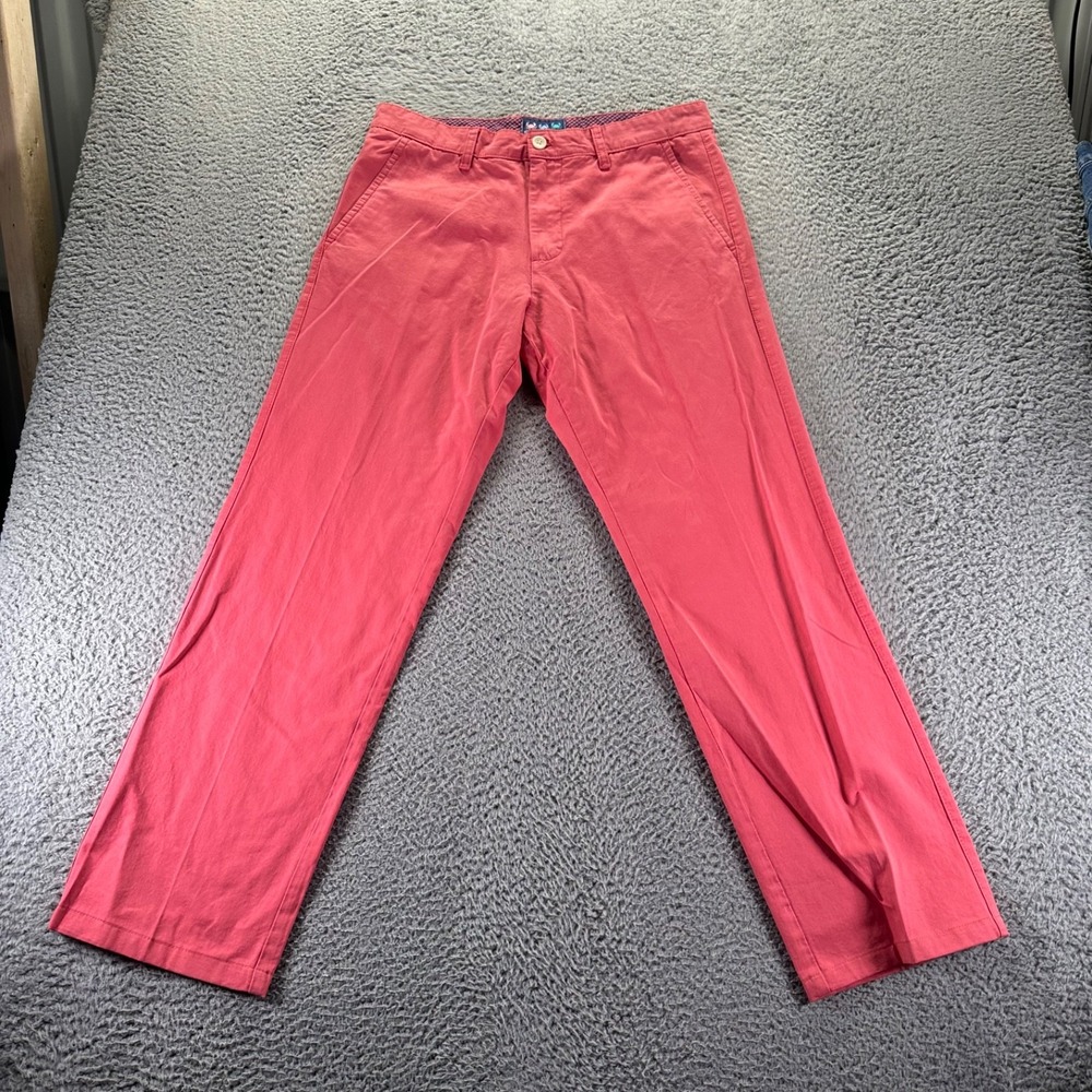 Charleston Threads Chino Pants Mens 32x30 Pink Cotton Straight Fit Preppy
